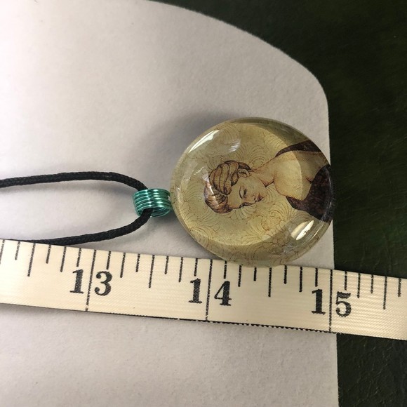 Vintage Style Lady Photo Necklace, Handmade, Pendant on a Rope 30” - Picture 5 of 5